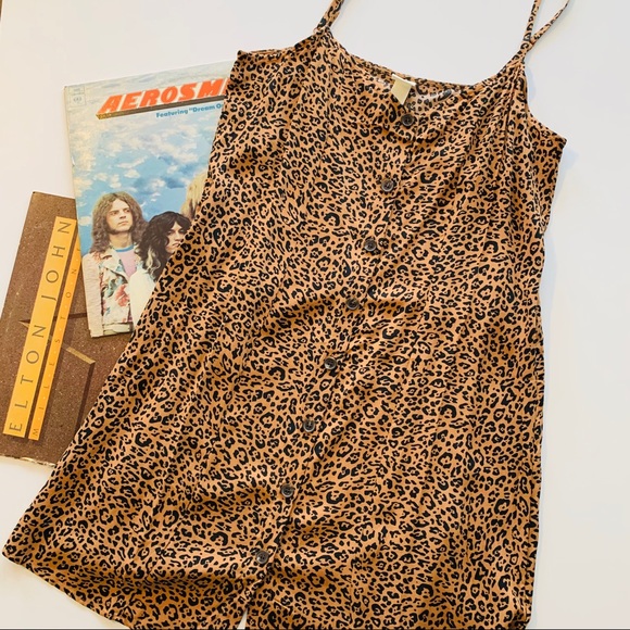 leopard button up dress